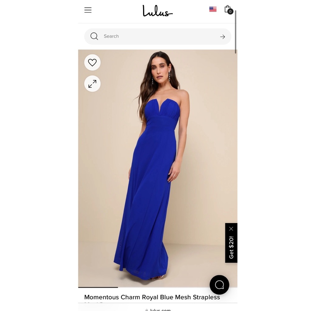 Lulus royal blue floor-length dress